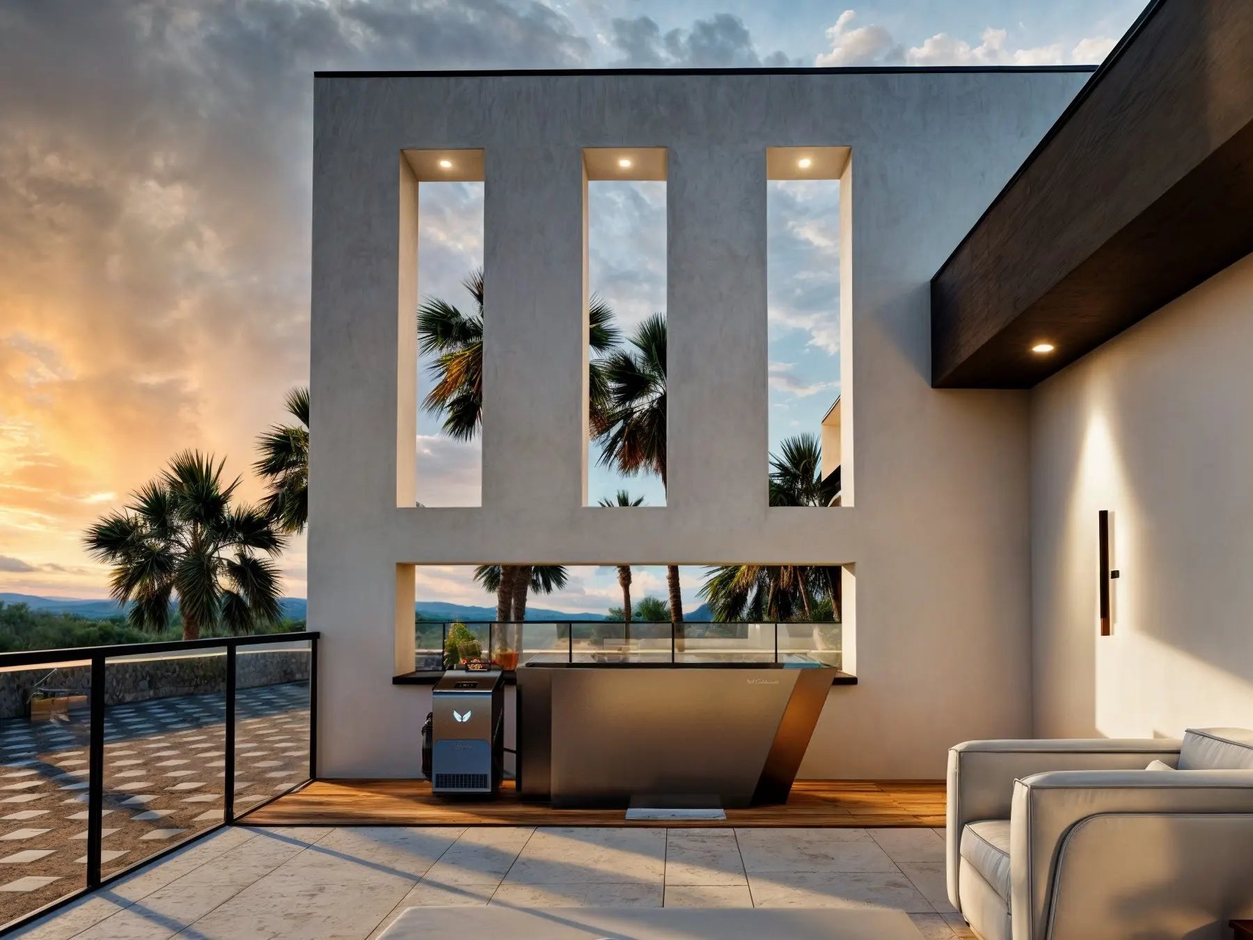 colderatti pro2025 cold plunge outdoors on a patio in hawaii