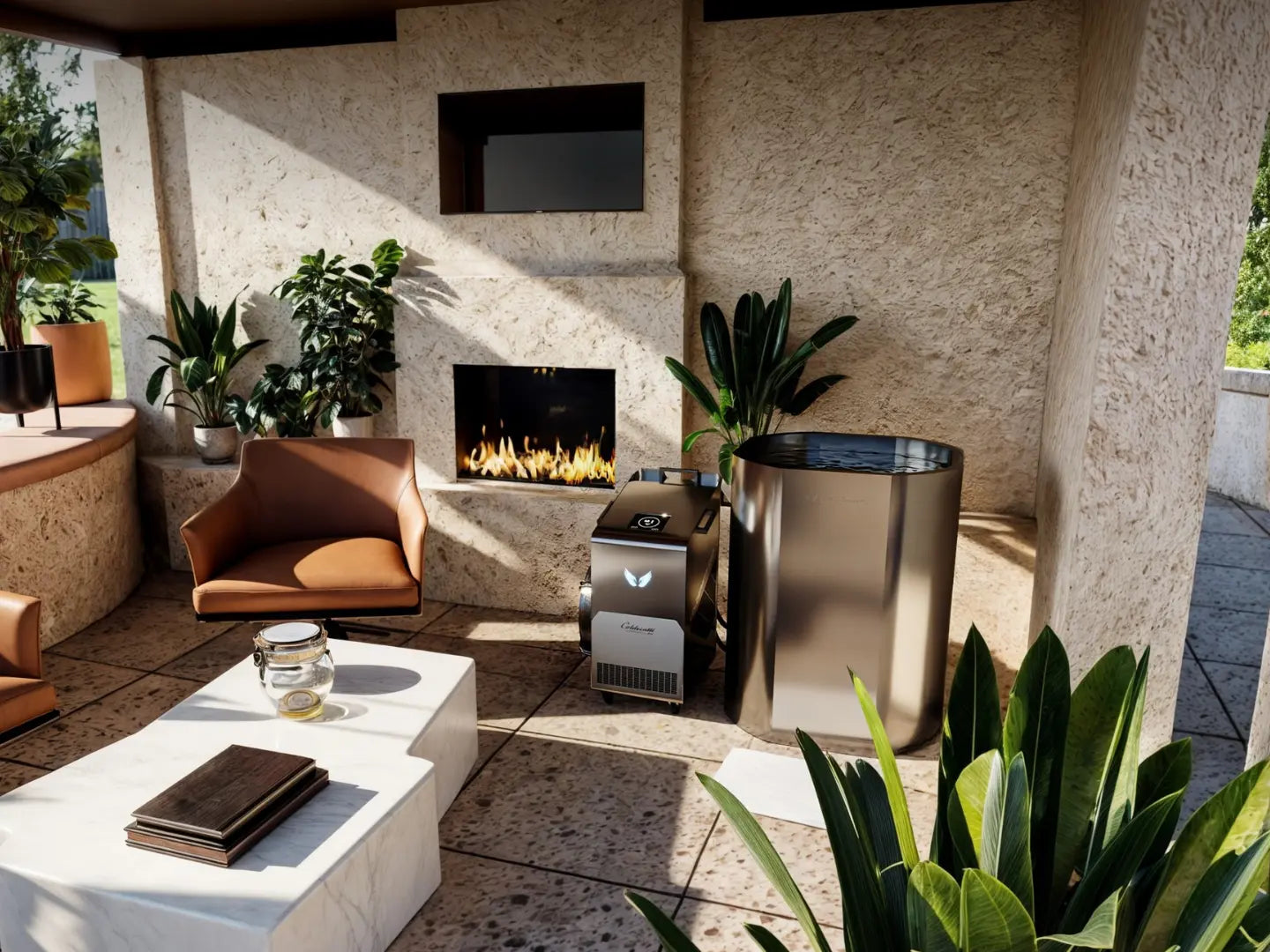 hyperpod in a modern porch in tuscany