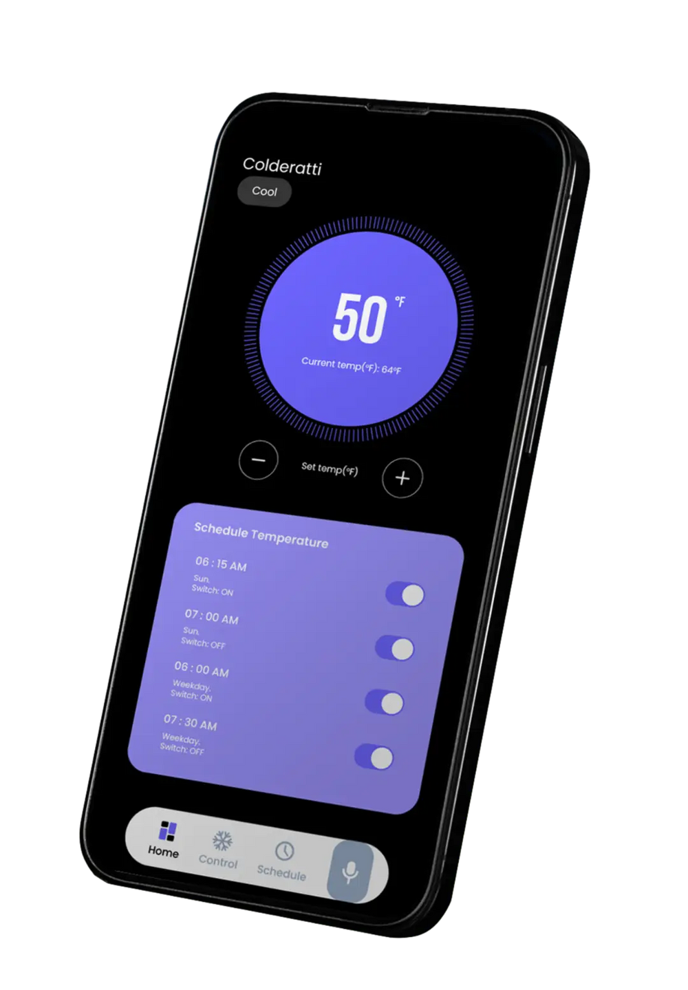 colderatti mobile app can wirelessly schedule temperature